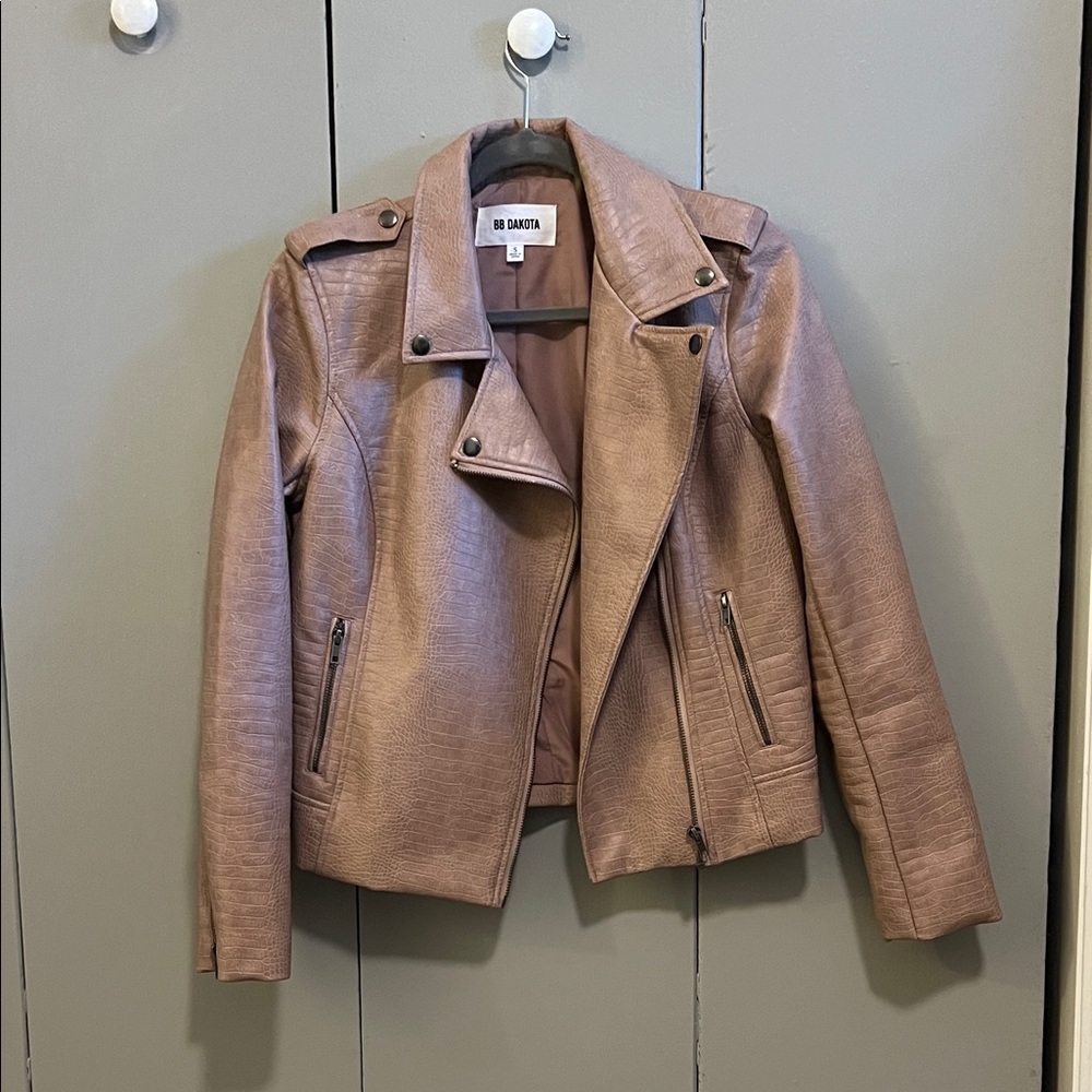 BB Dakota Women's nude faux Leather Jacket